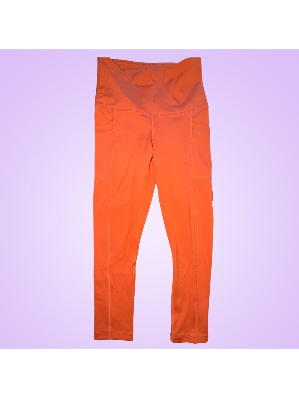 90 Degree By Reflex Womens XS Orange High Waist Pocket Ankle Leggings